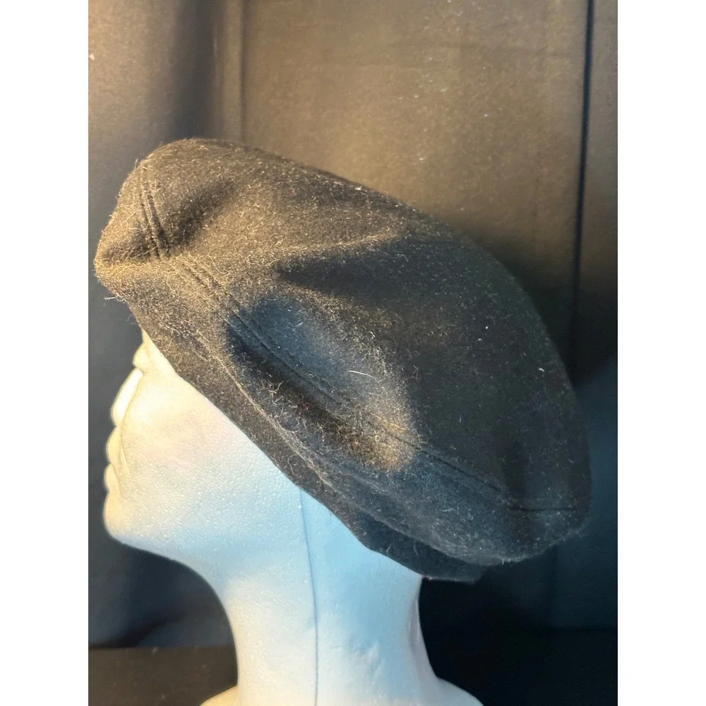 Xhilaration Womens Black Wool Blend Beret Hat Parisian Style One Size